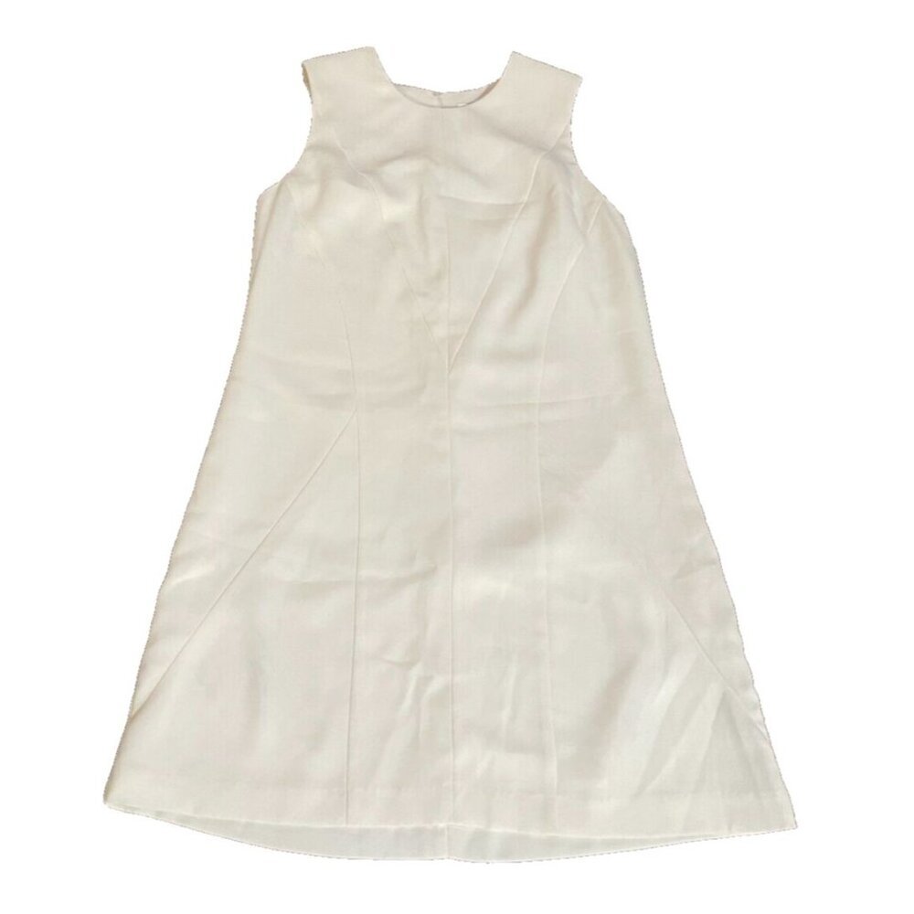 Amanda Uprichard shift Dress flare ivory white Size S EUC- needs sewing clasp